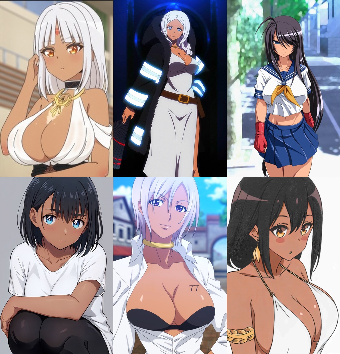 Anime Dark/Tan Skinned Waifus